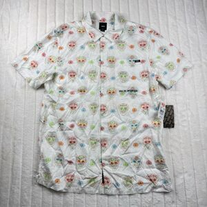 VANS Dia de Muertos Sugar skull Parade Short Sleeve Button up Shirt Men's M NWT